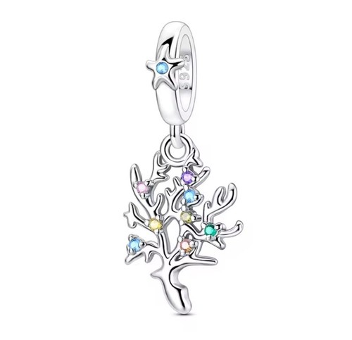 S925 sterling silver coral - silver,