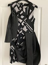 Jolaby Black & grey Quirky Dress. Size Small/8. Pleat Detail. Above Knee. Used
