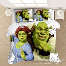 Shrek 3D Bedding Set 2/3PCS Duvet Cover Pillowcase 4 Sizes Single Double UG