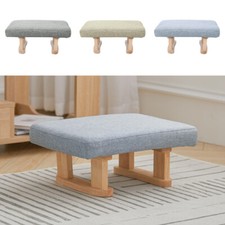Small Linen Low Footstool