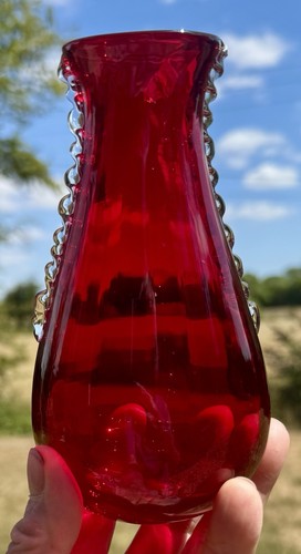 1960 whitefriars glass ruby - glass,