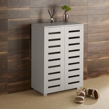 Grey Wooden Shoe Cabinet with