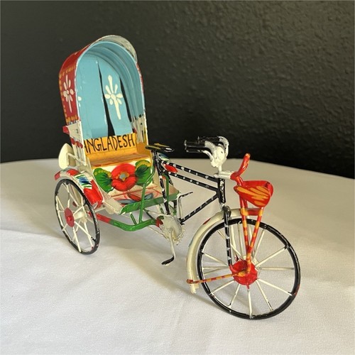 Vintage tin rickshaw bicycle - tin,