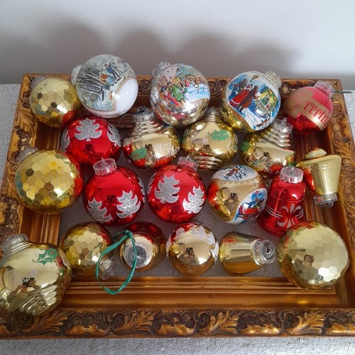 Vintage christmas tree baubles - vintage,