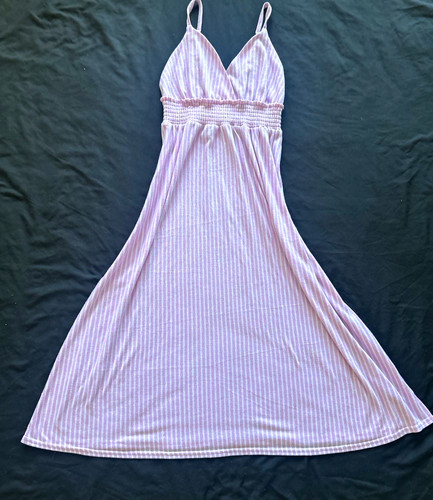 Laura ashley pink striped maxi - striped,