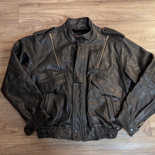 Yamaha black leather biker - leather,