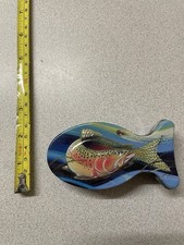 Small Ornament Fisherman In Metal Fish Tin