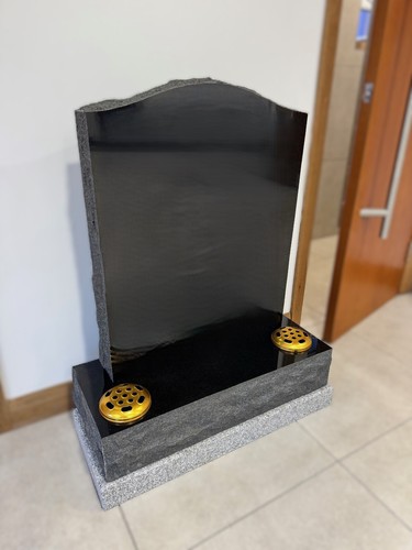 Black granite headstone - granite,