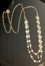 18k Solid Gold & Pearl Double