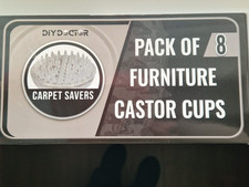 DIY Doctor Clear Carpet Protector Cups (2 X 8 packs) 5.4cm Diameter