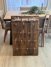 Rustic wooden wedding seating plan board with pegs (no stand)