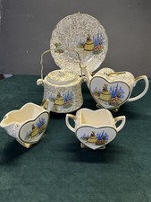 1940’s   Ceramic Crinoline Lady Teapot Set  Made By Tunstall And Gibsons