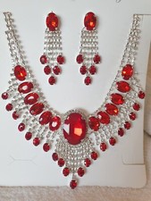 red colour Diamante 100% glass