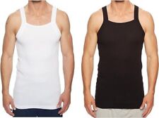 Men's Designer Cut Vest Thermal 100% Organic cotton Ribbed Gym Tank Top Vests