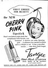 1952 Advert for TANGEE 'Cherry Pink' Lipstick Small Original Cosmetics Print Ad