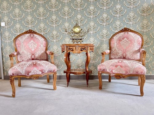 Armchairs table set french - 2,