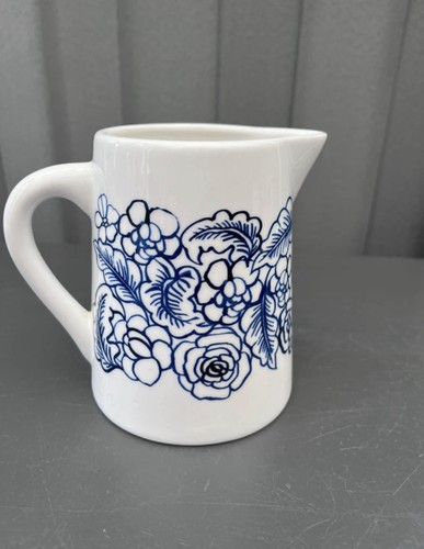 Blue white floral - blue, &