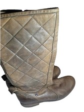 Women’s Vintage J Shoes Beige Quilted Leather Boots Size UK 5
