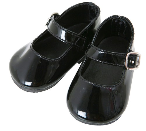 Black patent dolls shoes size - patent,