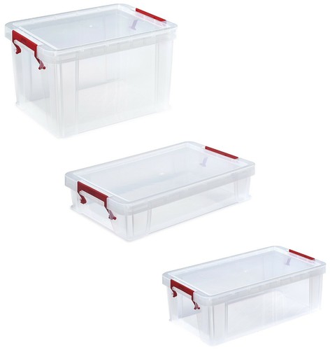 Clear plastic lidded storage - lidded,