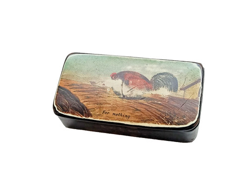 Antique black snuff box with - antique,