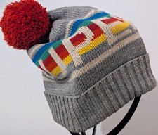 Superdry Womens Mens Unisex One Size Rainbow Multi Grey Beanie Winter Hat