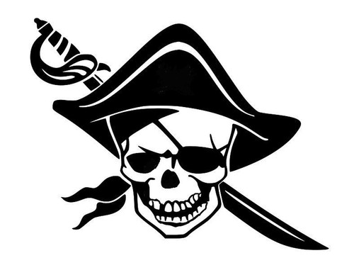 Large pirate skull - 23", sword