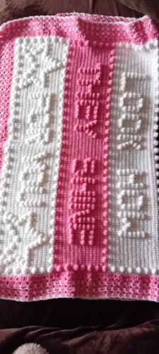 Hand crocheted baby blanket - crocheted,