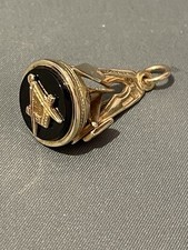 9ct Gold and Onyx Masonic Fob Hallmarked Birmingham 2002 Very Impressive