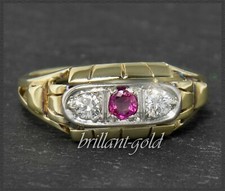 Diamond brilliant & ruby ring