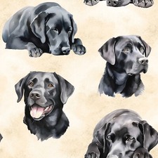 Black Labrador Dogs Fabric 2