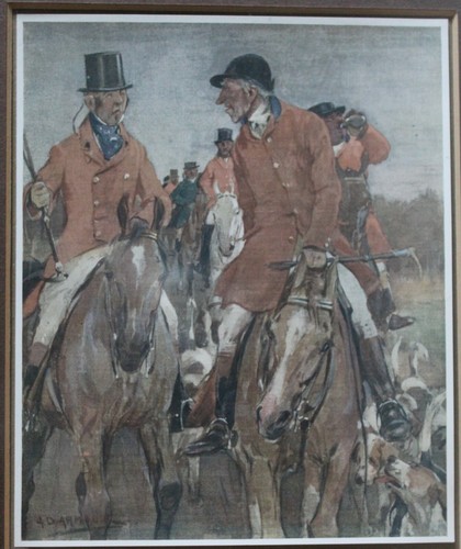 Vintage fox hunting - hunting, print