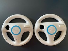 x2 Official Nintendo Mario Kart Wii White Steering Wheel Set Bundle Wheels x2