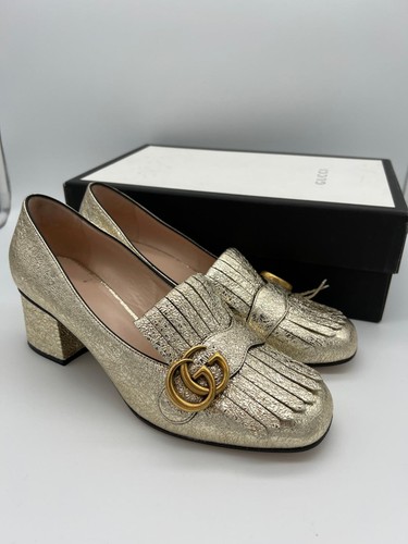 Gucci marmont heels - heels, gold