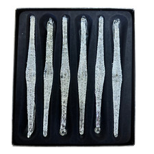 Handmade Glass Frosted Icicle Decorations - set of 6