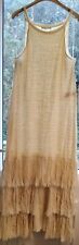 ZARA CREAM FRINGED MAXI DRESS ; SIZE LARGE