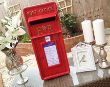 HIRE - ER royal mail red wedding post box, British Cast Iron in Wiltshire