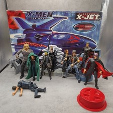 Marvel X-Men The Movie Action Figures X Jet Toy Biz 2000 Wolverine Magneto Lot