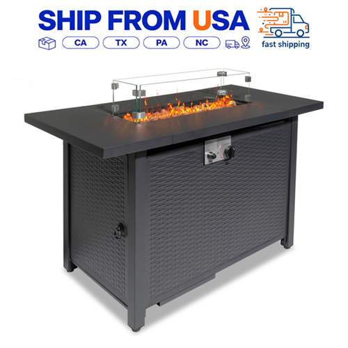 Outdoor gas fire - pit, table