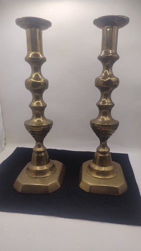 Antique brass candlesticks - antique,