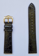 Hirsch Genuine Croco Watch Strap Gold Buckle