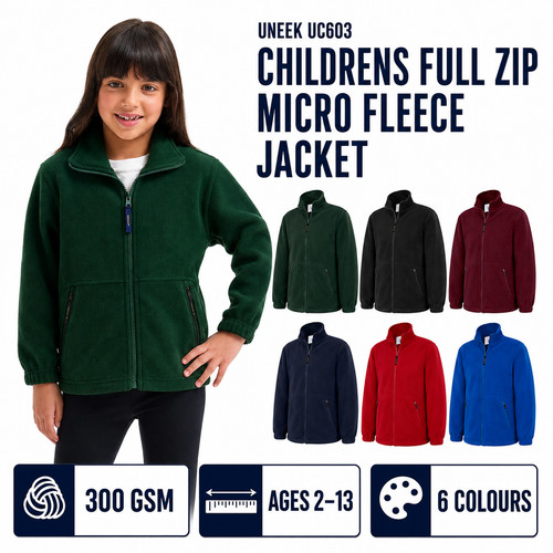 Uneek kids micro fleece jacket - kids,