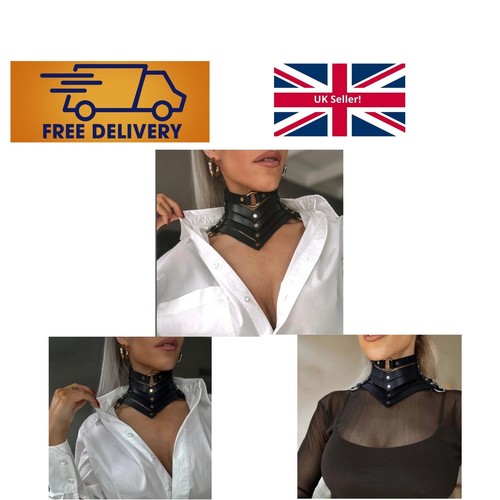Leather necklace trendy - leather,