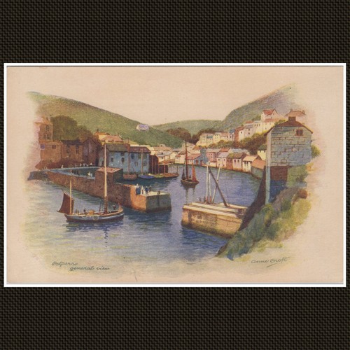 Polperro general view postcard - polperro,