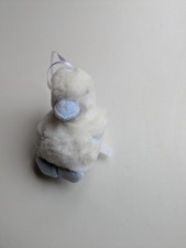 Vintage Mothercare White/Blue - Duck Swan Goose Rattle Soft Toy