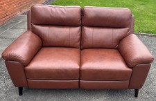 Costco Grace Tan Brown Leather Power Reclining 2 Seater Sofa