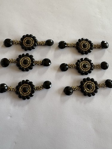 Six black french jet gold - six,