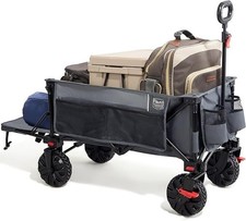 Festival Trolley 300L with Brakes Folding with Tailgate 135kg Collapsible Wagon
