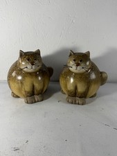 2 x Studio Pottery Cats