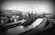 A4 Photo Cornwall Bude Canal & Harbour Sailing Barges Moored By Road